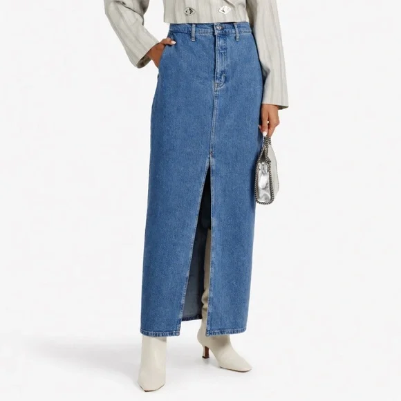 Derek Lam 10 Crosby Denim Midi Skirt Blue 27 - Picture 1 of 11